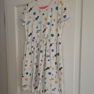 Hanna Andersson White Dress with Space Print